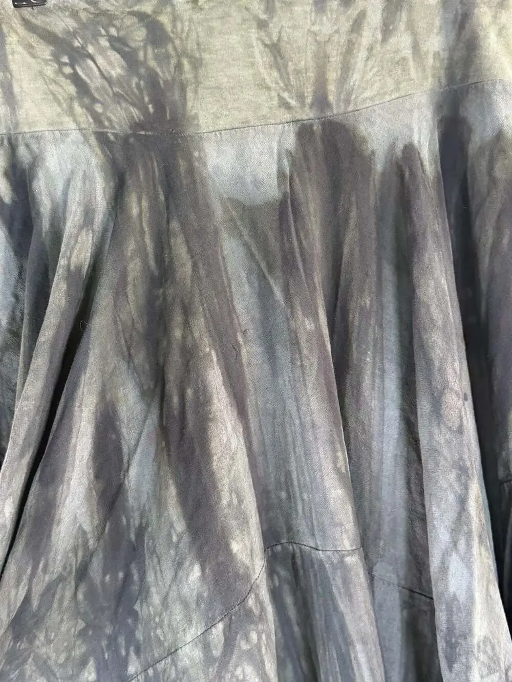 Art of Cloth The O.C. Skirt Tie Dye Gray Green Midi Skirt Size S